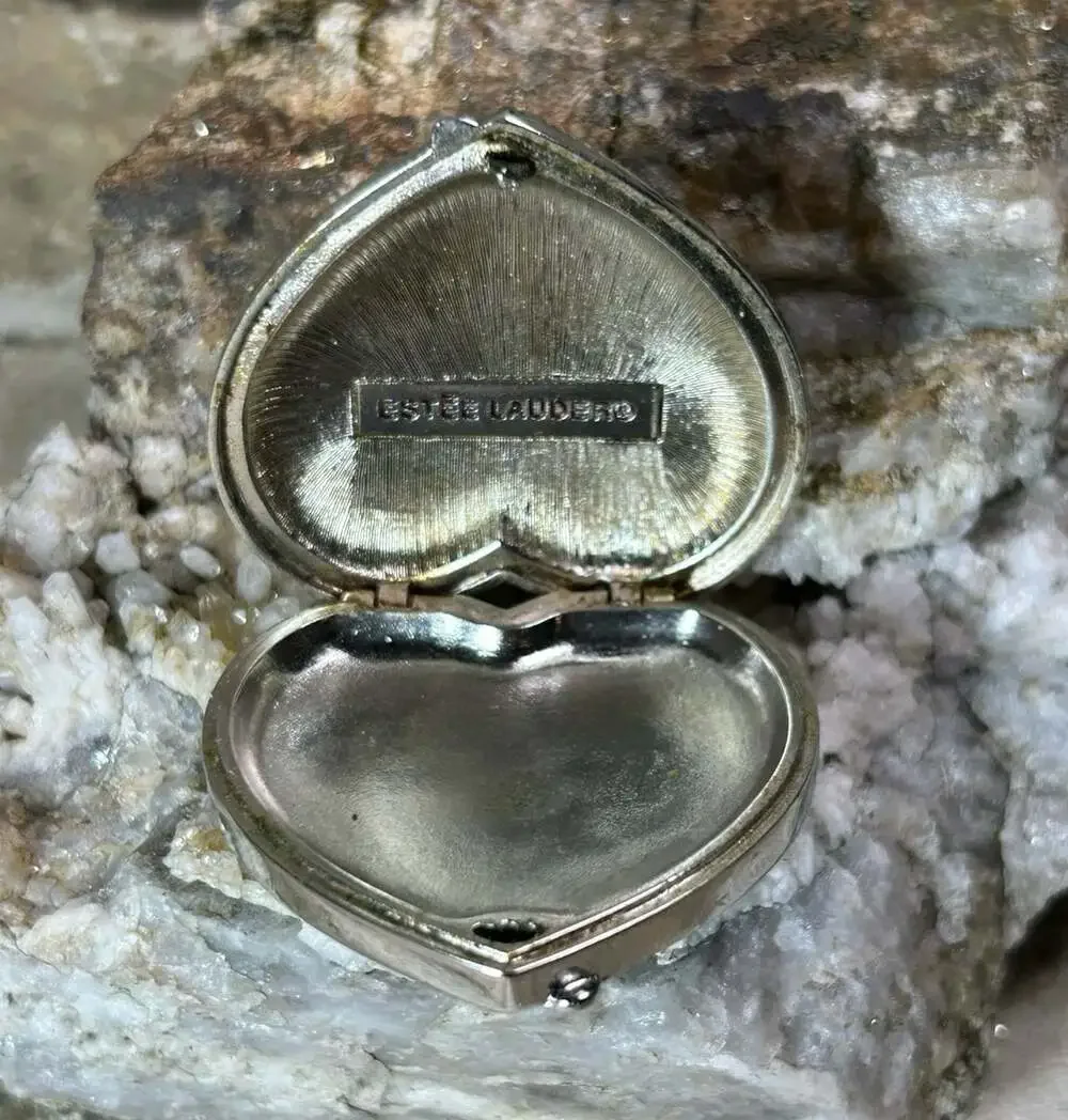 Estée Lauder Vintage Silver tone Heart Shaped perfume box